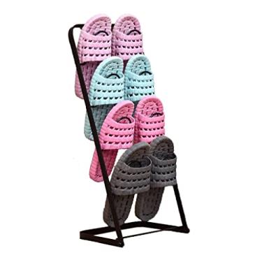 Imagem de Lss9azznmm Sapateiras de metal, organizador de sapatos, suporte dobrável para economizar espaço, prateleiras de sapatos para corredor e quarto (B)