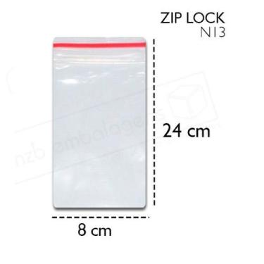 Imagem de 500 Sacos Saquinho Zip Lock Hermético 8x24cm Plastico - Talge