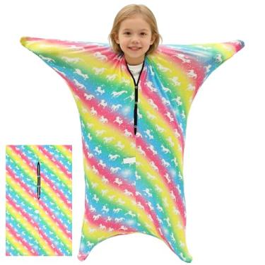 Imagem de Meia corporal sensorial para adultos, saco sensorial para aliviar o estresse de crianças com ansiedade por autismo, 128 cm × 78 cm (cavalo colorido)