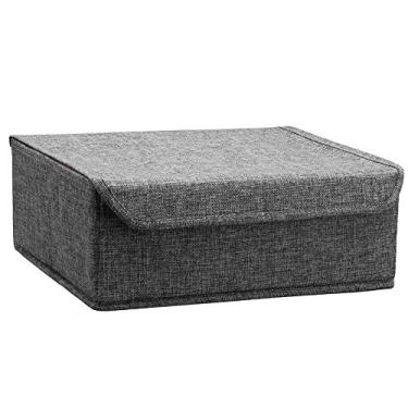 Imagem de Organizador de gaveta dobrável ALYER, divisor de gaveta de roupa íntima para meias calcinhas sutiã gravatas roupas, divisor de armazenamento de armário resistente com tampa, Preto, 1