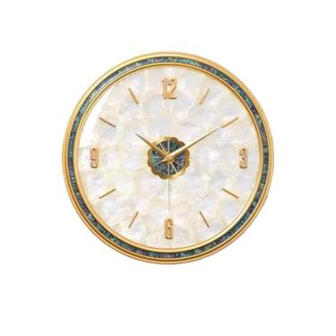 Imagem de VHDY85KA Relógio decorativo, parede da sala de estar, luxo de latão, circular, adequado para hotéis, restaurantes, escritórios para escritório (grande)