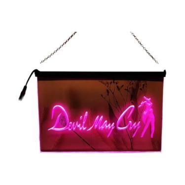 Imagem de Letreiro De Neon LED 3D Com Escultura Devil May Cry, Arte De Parede Pa