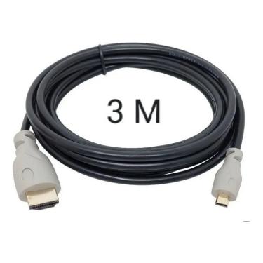 Imagem de Cabo Micro Hdmi X Hdmi 3 Metros Blindado 2.0 4k Hdr 19p