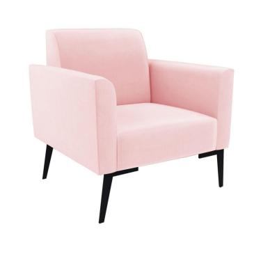 Imagem de Poltrona Pés Villach Marisa Suede D03 - D\'rossi Cor Rosa Bebê