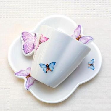 Imagem de Jogo 6 Xícaras Chá/café Borboletas 200 Ml Wolff -1155 - Rojemac