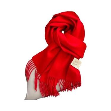 Imagem de Cachecol Feminino Longo De Lã E Caxemira Quente Para Inverno, Xale Sól