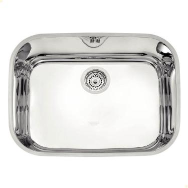 Imagem de Cuba De Embutir Tramontina Lavínia 48 Bl Prime Aço Inox Alto Brilho 48x34 Cm Com Válvul...