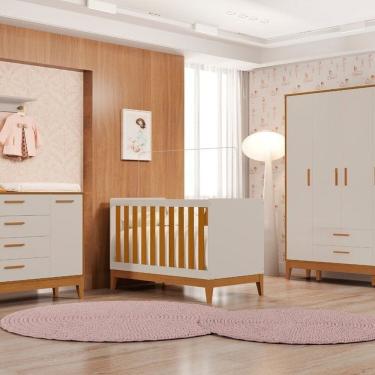 Imagem de Quarto Completo com Roupeiro 4 Portas Flip Areia Fosco/ Savana