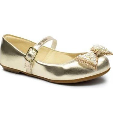 Imagem de Sapatilha Bebe Infantil Menina Feminina Barata Dourada 02.09J-Feminino