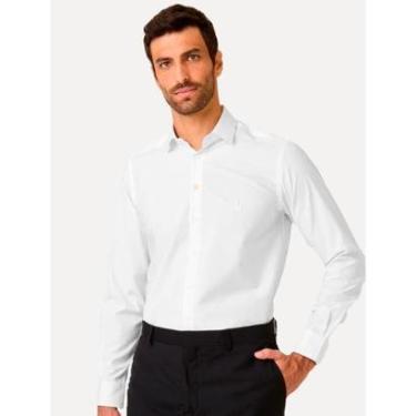 Imagem de Camisa Dudalina Masculina Comfort Tricoline Lisa Branca-Masculino