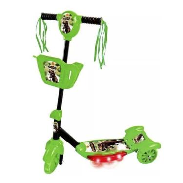 Imagem de Patinete com 3 rodas de metal musical dinossauro desmontável - 35kg - 