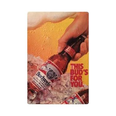 Imagem de Placa De Metal Retangular Vintage De Marca De Cerveja Para Decoração D