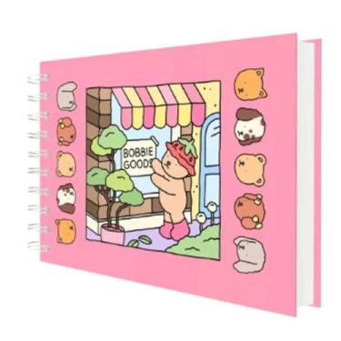 Imagem de kit Caderno Bobbie Goods Livro De Desenho 50 Folhas Cor Rosa - Vision 