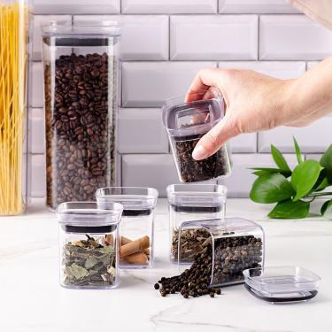 Imagem de Kit 6 Potes Herméticos Organizadores Porta Temperos 150ML para Cozinha em Plástico Resistente com Vedação Hermética