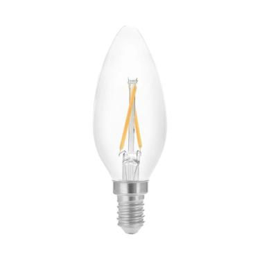 Imagem de Lâmpada Vela LED E14 2W 2400K Filamento Bico Liso com Luz Branca Quente Transparente 11...