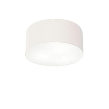 Imagem de Plafon de Teto Md-3010 de Sobrepor com Cúpula em Tecido Cilíndrico Pequeno Branco Vivare Brasil Iluminação