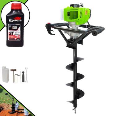 Imagem de Perfurador de Solo MPS52 à Gasolina 2T 52CC 1,8HP com Broca 80x20CM e Óleo 2T Toyama Lub Menegotti