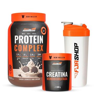 Imagem de Kit Whey Protein Complex 3W, Creatina 300g e Coqueteleira-Unissex