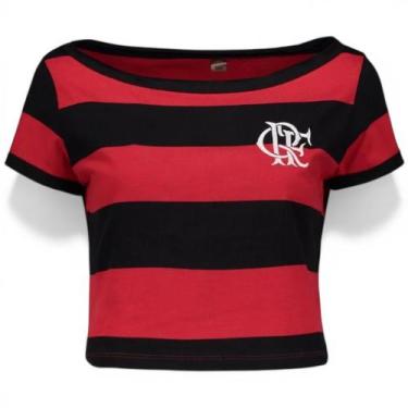 Imagem de Camisa Cropped Flamengo Vibe Feminina Oficial - - Braziline, Vermelho,