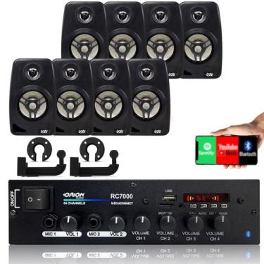 Imagem de Amplificador Som Ambiente 500 Watts Blue 4 Canais - Orion  + Caixas de