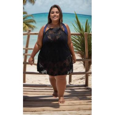 Imagem de Saida De Praia Canga BIG Plus Size VESTIDO tamanho grande arrastão fit