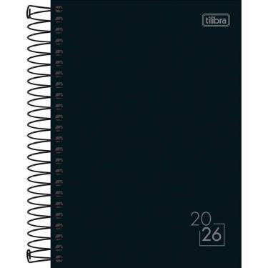 Imagem de Agenda 2025 Tilibra Spice Espiral Capa Dura 160 Folhas 145x205MM Pacote com 5 Preta