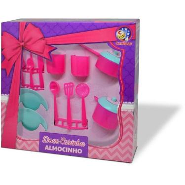 Imagem de Kit Brincando de Casinha Doce Cozinha Almocinho Utensílios Completos Cardoso Toys