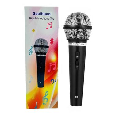 Imagem de Microfone de brinquedo Sealhuan Microfone Toy Infantil preto de 17 cm