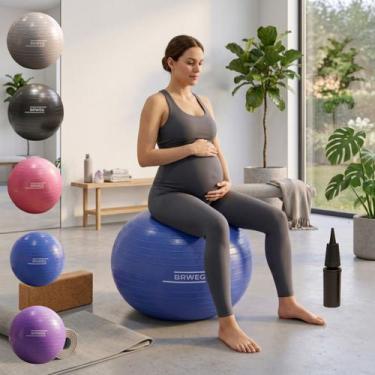 Imagem de Bola Emborrachada Yoga Pilates Atividades Exercícios Gestação com Bomb