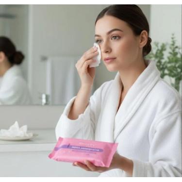 Imagem de Lenços Demaquilantes Pacote 25un com Rosa Mosqueta Limpeza Facial Suav
