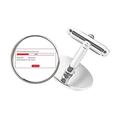 Imagem de DIYthinker Abotoaduras com clipe de botão redondo para download do seu amor