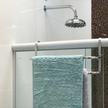 Imagem de Suporte Duplo Porta Toalhas Toalheiro Para Box Alto Brilho