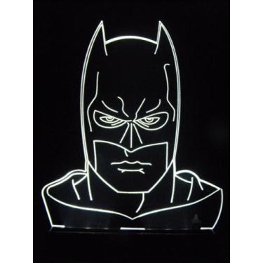 Imagem de Luminária Led Abajur De Mesa Em Acrílico Máscara Do  Batman - Presente