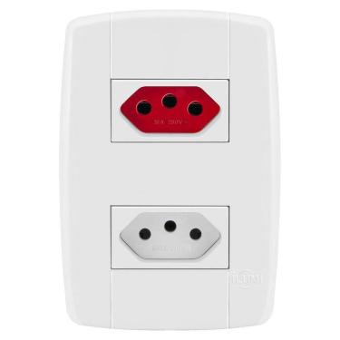 Imagem de Conjunto 1 Tomada 10A + 1 Tomada 20A Vermelha - Ilumi Lev