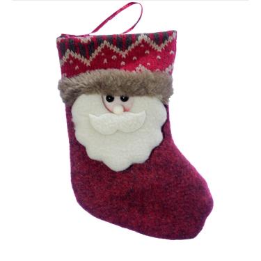 Imagem de Decoração Natal Bota Meia Papai Noel Natalino 18cm