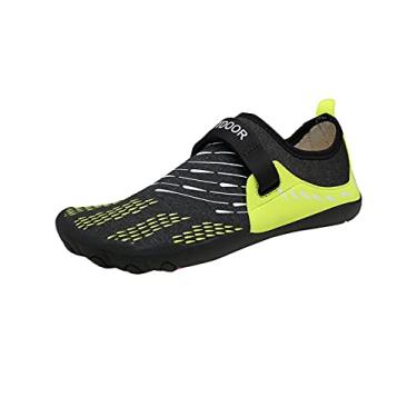 Imagem de Legou Sapatos respiráveis de tamanho grande, sapatos de cinco dedos, sapatos de praia de verão secagem rápida Preto Verde 33.5