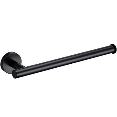 Imagem de Pistola de aço inoxidável cinza preto cromado polido ouro escovado gancho gancho barra de toalha suporte de papel acessórios de banheiro, toalheiro preto