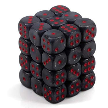 Imagem de Chessex veludo 12 mm d6 preto com bloco vermelho 36 dados