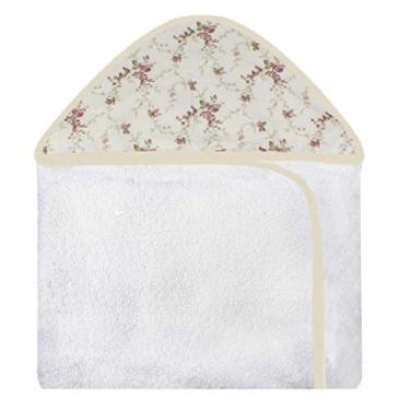 Imagem de Toalha com Capuz Estampada Nervura Floral, Laura Baby, Ferrugem