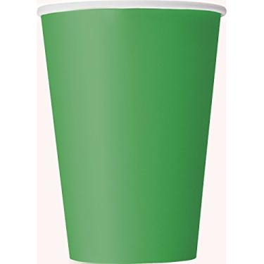 Imagem de Unique Industries, Copos de papel descartáveis, suprimentos para festa - verde, 355 ml, pacote com 10