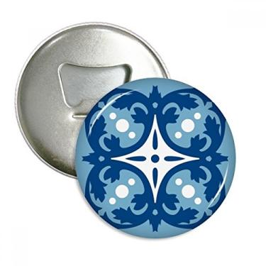 Imagem de Blue Talavera Flor Decorativa Abridor de Garrafas Imã de Geladeira Emblema Multifuncional