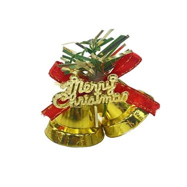 Imagem de Enfeite Sinos de Natal Dourado 06 Peças 6x4cm - Wincy