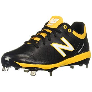 Imagem de New Balance Tênis de beisebol masculino 4040 V5 Metal, Preto/amarelo, 11.5