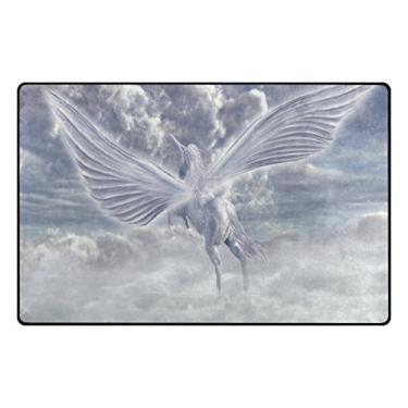 Imagem de ColourLife Tapete leve, tapete macio, tapete para decoração de cômodos, entrada de 78,7 x 50,8 cm, Pegasus voador