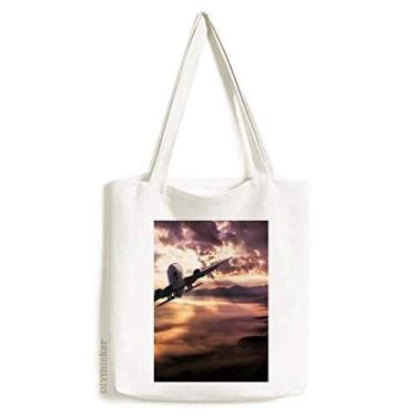 Imagem de Céu vermelho escuro nuvens Art Deco presente moda sacola sacola de compras bolsa casual bolsa de mão