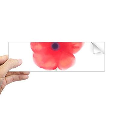 Imagem de DIYthinker Adesivo retangular de flor vermelha de milho papoula arte aquarela para para-choque notebook janela decalque