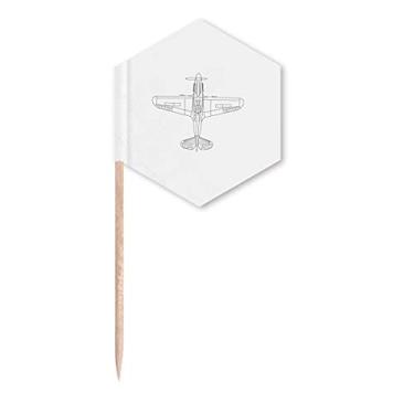 Imagem de Bandeiras de palitos de palitos de palito de avião com estrutura de armas de avião, palitos de cupcake, festa celebração