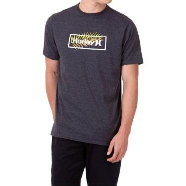 Imagem de Camiseta Hurley Box Oversize Masculina Preto Mescla