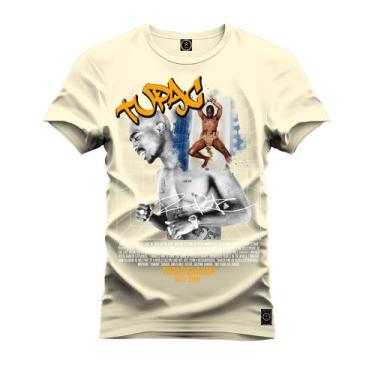Imagem de Camiseta 100% Algodão Premium Estampada Tupac Nude - Nexstar