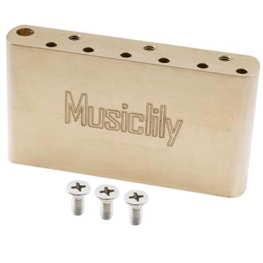 Imagem de Musiclily Ultra 42mm Bloco Tremolo de Latão 11,3mm Espaçamento Cordas para Guitarra USA/México Fender Vintage ST Style Classic Series